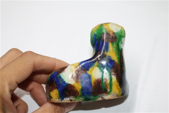 A Chinese multi-colour glazed porcelain dog water dropper